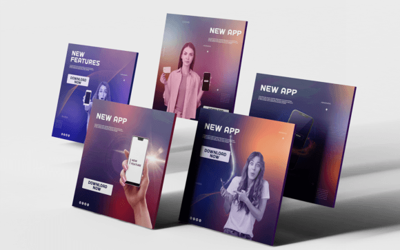 Download Social Media Templates-App-Tech-010-22 - Social media templates Collection